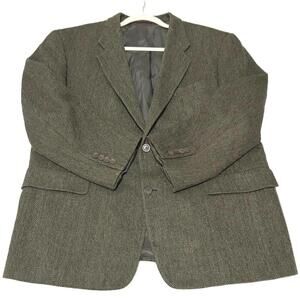 Vintage 1970s Hart Schaffner Marx Brown Herringbone Wool Blazer - Men's 42S